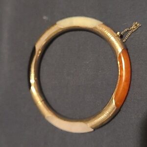 Stone multi color sterling silver hinged bangle bracelet